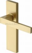 DEL6010-SB Heritage Brass Door Handle Lever Latch Delta Design Satin Brass Finish