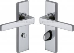 DEL6030-PC Heritage Brass Door Handle For Bathroom Delta Design Polished Chrome Finish