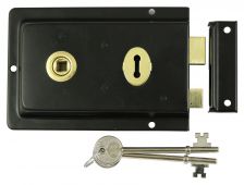 TIMCO 427148 - Rim Sash Lock Fluted - Black 156 x 106mm