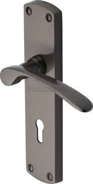 Click Here To Enlarge This Photo Of DIP7800-MB Heritage Brass Door Handle Lever Lock Diplomat Design Matt Bronze Finish
