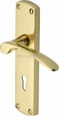 DIP7800-PB Heritage Brass Door Handle Lever Lock Diplomat Design Polished Brass Finish