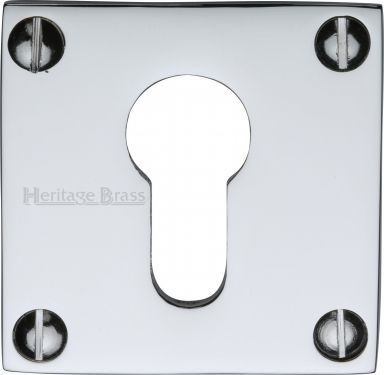 Click Here To Enlarge This Photo Of BAU1558-PC Heritage Brass Euro Profile Cylinder Escutcheon Polished Chrome Finish