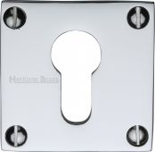 BAU1558-PC Heritage Brass Euro Profile Cylinder Escutcheon Polished Chrome Finish