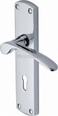 DIP7800-PC Heritage Brass Door Handle Lever Lock Diplomat Design Polished Chrome Finish