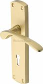 DIP7800-SB Heritage Brass Door Handle Lever Lock Diplomat Design Satin Brass Finish