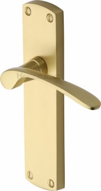 Click Here To Enlarge This Photo Of DIP7810-SB Heritage Brass Door Handle Lever Latch Diplomat Design Satin Brass Finish