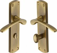 DIP7830-AT Heritage Brass Door Handle For Bathroom Diplomat Design Antique Brass Finish