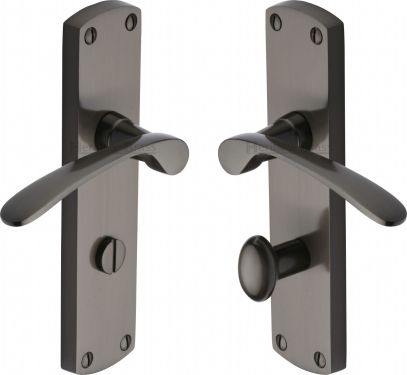 Click Here To Enlarge This Photo Of DIP7830-MB Heritage Brass Door Handle For Bathroom Diplomat Design Matt Bronze Finish