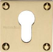BAU1558-SB Heritage Brass Euro Profile Cylinder Escutcheon Satin Brass Finish