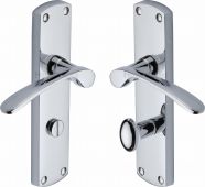 DIP7830-PC Heritage Brass Door Handle For Bathroom Diplomat Design Polished Chrome Finish