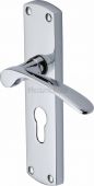 DIP7848-PC Heritage Brass Door Handle For Euro Profile Plate Diplomat Design Polished Chrome Finish