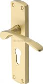 DIP7848-SB Heritage Brass Door Handle For Euro Profile Plate Diplomat Design Satin Brass Finish