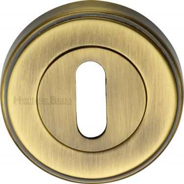 Click Here To Enlarge This Photo Of ERD7000-AT Heritage Brass Key Escutcheon Antique Brass Finish