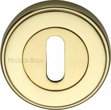 Click Here To Enlarge This Photo Of ERD7000-PB Heritage Brass Key Escutcheon Polished Brass Finish