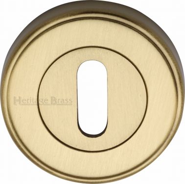 Click Here To Enlarge This Photo Of ERD7000-SB Heritage Brass Key Escutcheon Satin Brass Finish