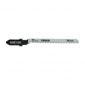 TIMCO AHC12K - 5pcs HCS Jigsaw Blades for Wood (T101AO Bosch equiv.)