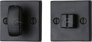 FB155 M.Marcus Black Iron Rustic Square Thumbturn & Emergency Release For Bathroom & Bedroom Doors