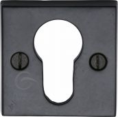 FB158 M.Marcus Black Iron Rustic Euro Profile Cylinder Escutcheon