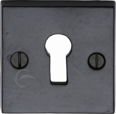 Click Here To Enlarge This Photo Of FB159 M.Marcus Black Iron Rustic Key Escutcheon Square