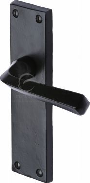 Click Here To Enlarge This Photo Of FB2510 M.Marcus Black Iron Rustic Door Handle Lever Latch Bridgnorth Design
