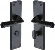 FB2530 M.Marcus Black Iron Rustic Door Handle Bathroom Set Bridgnorth Design