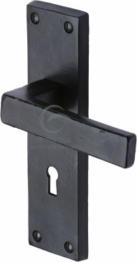 Click Here To Enlarge This Photo Of FB3100 M.Marcus Black Iron Rustic Door Handle Lever Lock Cheswell Design