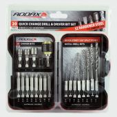 TIMCO MIX20SET - 20pc Driver Bit & Ground Jobber Drill Bit Set