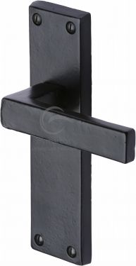Click Here To Enlarge This Photo Of FB3110 M.Marcus Black Iron Rustic Door Handle Lever Latch Cheswell Design