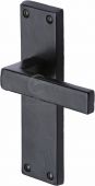 FB3110 M.Marcus Black Iron Rustic Door Handle Lever Latch Cheswell Design