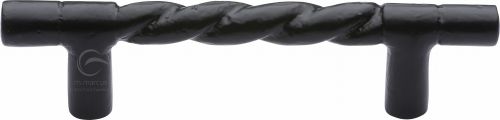 Click Here To Enlarge This Photo Of FB349 227 M.Marcus Black Iron Rustic Cabinet Pull Rope Design 203mm