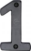 FB351 1 M.Marcus Black Iron Rustic Numeral 1 Face Fix 76mm (3")