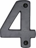 FB351 4 M.Marcus Black Iron Rustic Numeral 4 Face Fix 76mm (3")