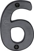 FB351 6 M.Marcus Black Iron Rustic Numeral 6 Face Fix 76mm (3")