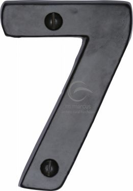 Click Here To Enlarge This Photo Of FB351 7 M.Marcus Black Iron Rustic Numeral 7 Face Fix 76mm (3")