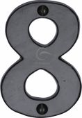 FB351 8 M.Marcus Black Iron Rustic Numeral 8 Face Fix 76mm (3")