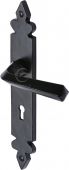 FB3600 M.Marcus Black Iron Rustic Door Handle Lever Lock Ironbridge Design