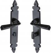FB3630 M.Marcus Black Iron Rustic Door Handle Bathroom Set Ironbridge Design