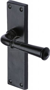 Click Here To Enlarge This Photo Of FB3710 M.Marcus Black Iron Rustic Door Handle Lever Latch Ashfield Design
