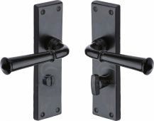 FB3730 M.Marcus Black Iron Rustic Door Handle Bathroom Set Ashfield Design