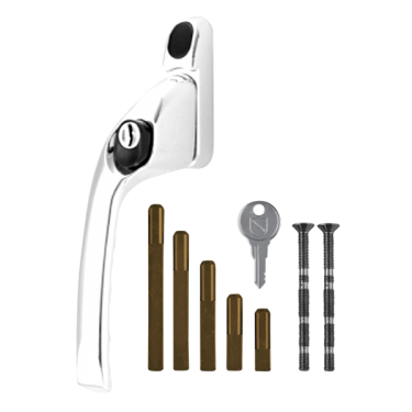 Click Here To Enlarge This Photo Of CH30004 - CHAMELEON Adaptable Multi Spindle Offset Window Espag Handle - White - LH