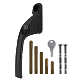 CH30012 - CHAMELEON Adaptable Multi Spindle Offset Window Espag Handle - Black - LH