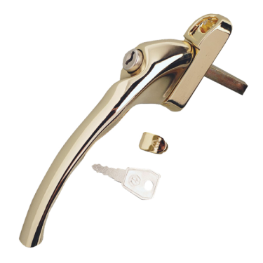 Click Here To Enlarge This Photo Of L15329 - HOPPE UPVC Espag Handle Cranked - RH - Gold