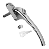 L15330 - HOPPE UPVC Espag Handle Cranked - LH - Silver