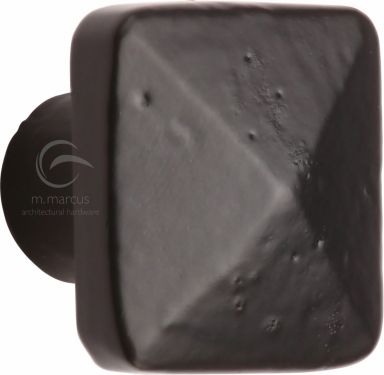 Click Here To Enlarge This Photo Of FB390 32 M.Marcus Black Iron Rustic Cabinet Knob Square Pyramid Design 32mm