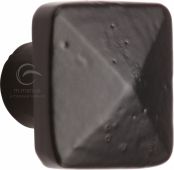FB390 32 M.Marcus Black Iron Rustic Cabinet Knob Square Pyramid Design 32mm