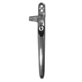 L25665 - SECURISTYLE Virage Offset Cockspur Espag Handle - 9mm - RH - Locking - Silver