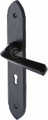 FB4400 M.Marcus Black Iron Rustic Door Handle Lever Lock Grafton Design