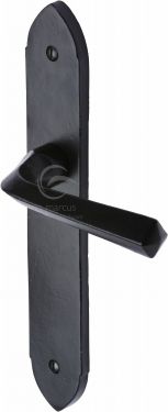 Click Here To Enlarge This Photo Of FB4410 M.Marcus Black Iron Rustic Door Handle Lever Latch Grafton Design