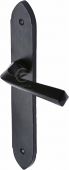 FB4410 M.Marcus Black Iron Rustic Door Handle Lever Latch Grafton Design
