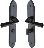 FB4430 M.Marcus Black Iron Rustic Door Handle Bathroom Set Grafton Design